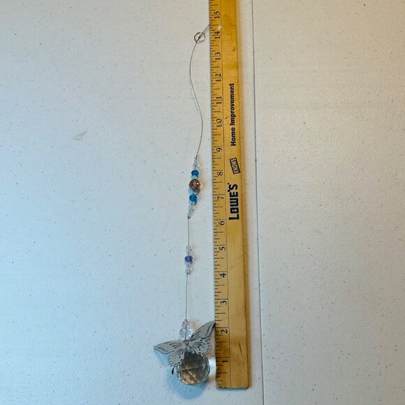 Crystal Butterfly Suncatcher Hanging Ornament With Beads For Home & Garden Decor - Picture 3 of 9